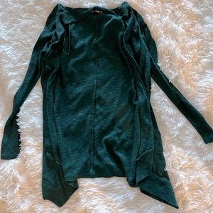 Green Cardigan Small Long Length